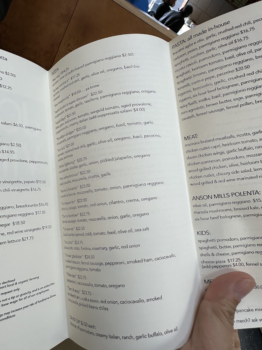 Menu Jon & Vinny's Fairfax-3