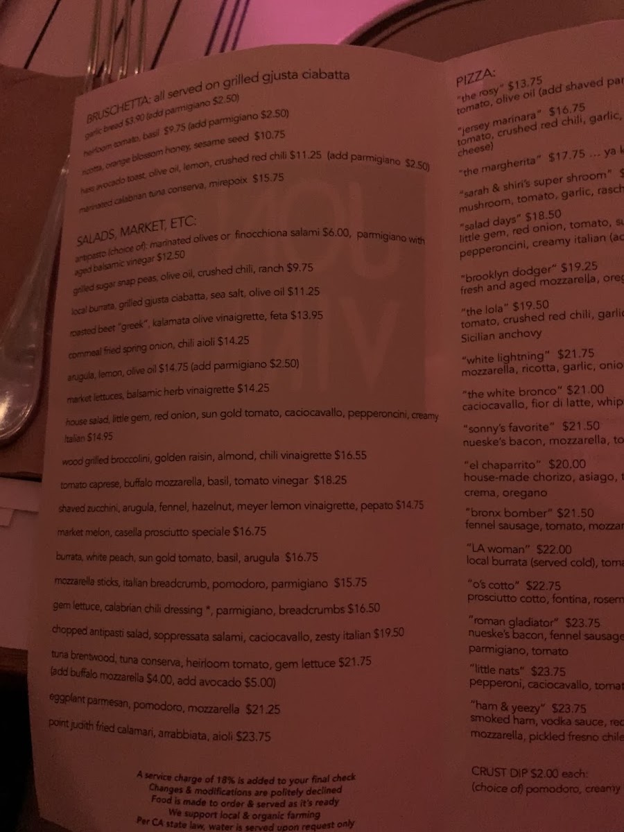 Menu Jon & Vinny's Fairfax-6