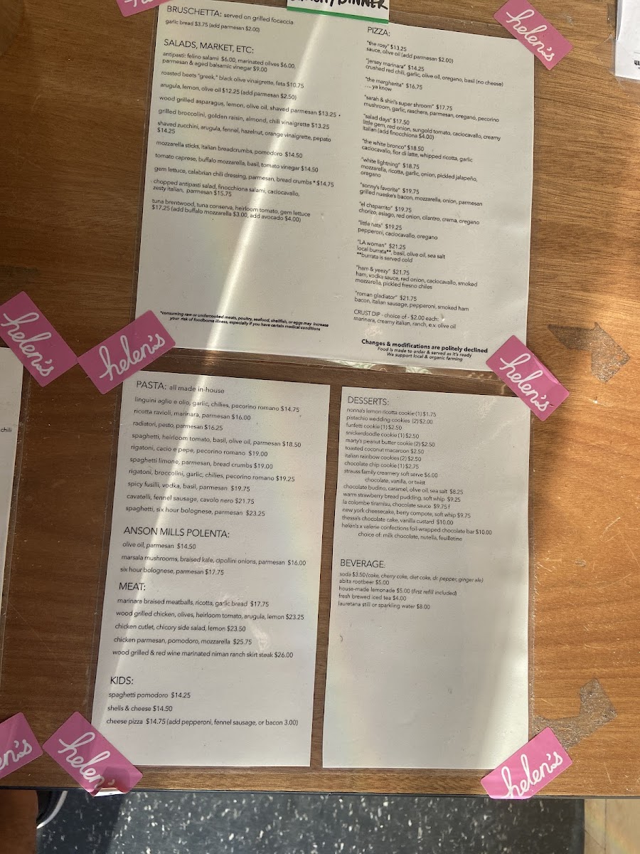 Menu Jon & Vinny's Fairfax-7