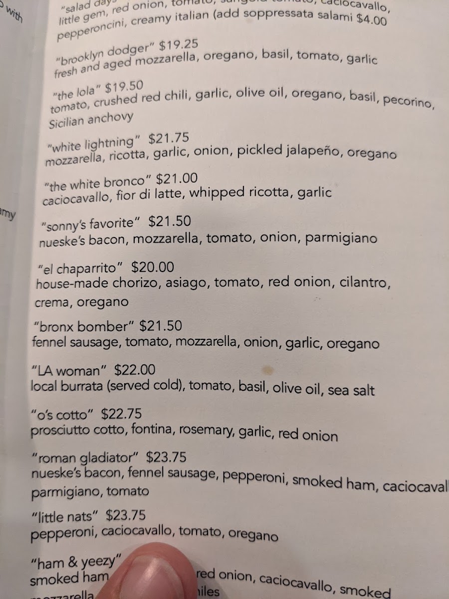 Menu Jon & Vinny's Fairfax-8