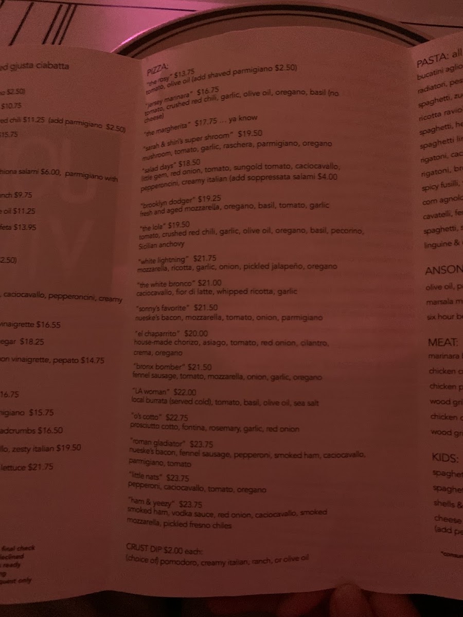 Menu Jon & Vinny's Fairfax-9